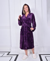 Plush Fleece Hooded Robes for Women